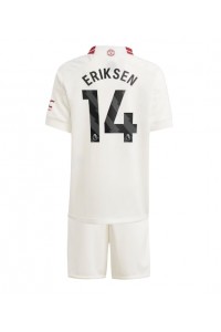 Fotbalové Dres Manchester United Christian Eriksen #14 Dětské Třetí Oblečení 2023-24 Krátký Rukáv (+ trenýrky)